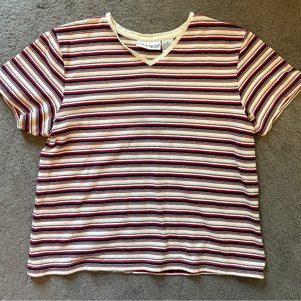 Croft & Barrow Red and White Striped Tee